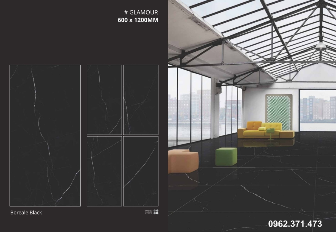 Gạch dán mặt tiền 60x120 đen khói